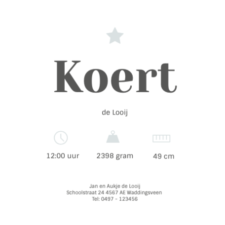 • Kader met ster